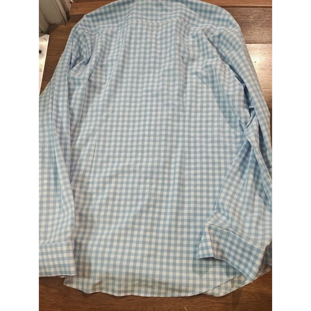 Mizzen+Main Leeward Blue Checkered Button Up Shirt Men's Large Standard Fit - Picture 6 of 6